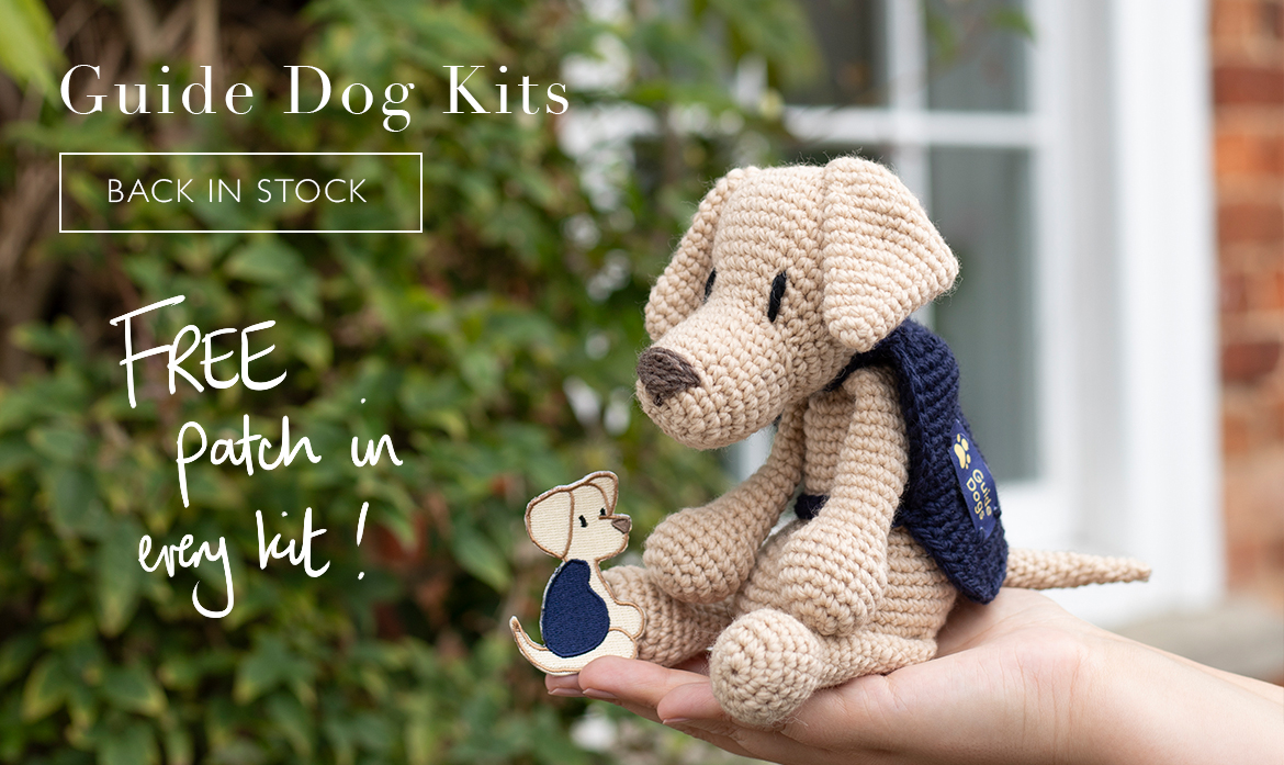 Guide dogs crochet pattern charity donation free patch toft